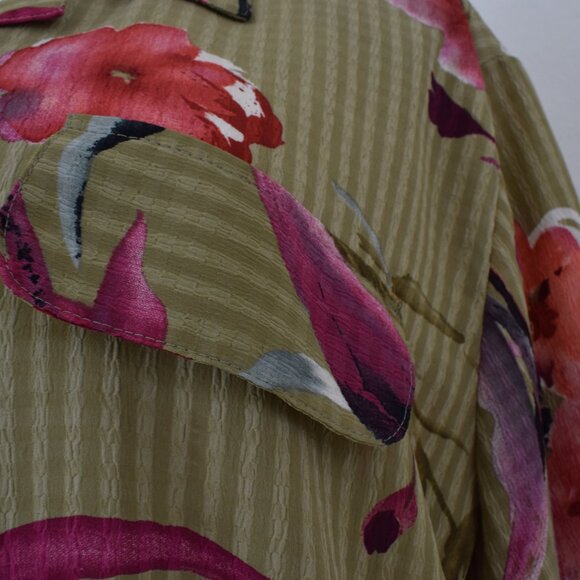 Vintage 1990s Botanical Button Down Blouse by Snug Harbor - Picture 11 of 12